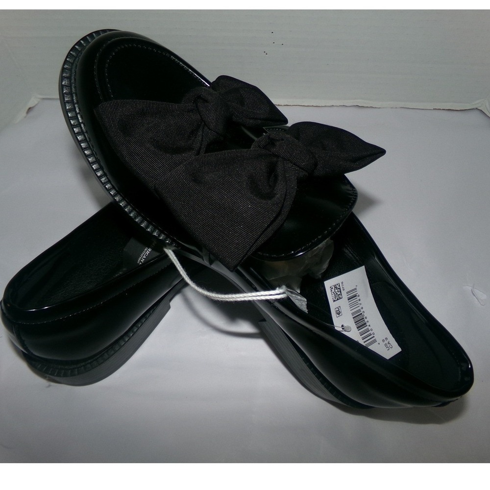 American Eagle Womens SZ 9.0 Black Bow Loafers Dress Shoes